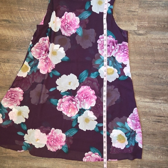 Jessica Howard Floral Midi Dress Purple With White And Pink Flowers Women's 14P - Picture 11 of 11